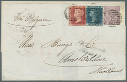 Großbritannien: 1866 (March 7), Destination HOLLAND: Folded Cover From London To Amsterdam 'Via Belg - Autres & Non Classés