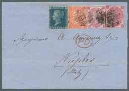 Großbritannien: 1868, Folded Cover From London (6 NO 68) To Naples, Italy (11 NO) Franked With 1858 - Autres & Non Classés