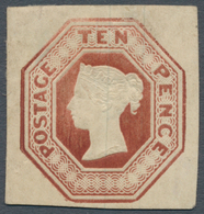 Großbritannien: 1850, 10 D. Brown, Die 2 On Silk Threaded Paper Without Wmk., Unused With Part Of Or - Altri & Non Classificati