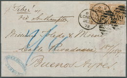 Großbritannien: 1872, 6 Pence Orange-brown Two Items Cancelled "89" On Folded Letter From London To - Other & Unclassified