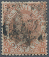 Großbritannien: 1880, 2s. Brown, Commercially Used Copy With Smudgy Postmark, Corner Crease At Upper - Andere & Zonder Classificatie