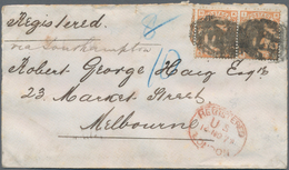 Großbritannien: 1877, Registered Letter From "LONDON REGISTERED U S 14 NO 77" Franked With Horizonta - Andere & Zonder Classificatie