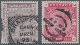 Großbritannien: 1883/1884, 2s.6d. Lilac And 5s. Rose, Both Fresh Colour, 5s. Some Short Perfs At Top - Andere & Zonder Classificatie