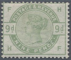 Großbritannien: 1883, QV 9d. Dull Green With Sideways Wmk. Imperial Crown (lettered 'FH'), Mint Ligh - Andere & Zonder Classificatie