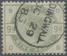 Großbritannien: 1883, 9d. Dull Green, Relatively Fresh Colour And Well Perforated, Clearly Cancelled - Andere & Zonder Classificatie