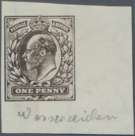 Großbritannien: 1902, King Edward VII, 1d Black ECKERLIN PROOF Printed In 1924 (according To Manuscr - Other & Unclassified