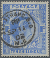 Großbritannien: 1902, KEVII 10s. Ultramarine, Fresh Colour And Quite Good Perforation, Neatly Cancel - Andere & Zonder Classificatie