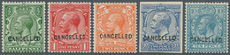 Großbritannien: 1912/1913, KGV Simple Cypher, "Cancelled" Overprints Type 24, ½d., 1d., 2d. (no Gum) - Andere & Zonder Classificatie
