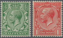 Großbritannien: 1913, KGV ½d. Bright Green And 1d. Dull Scarlet, Wm Multiple Cypher, Both Fresh Colo - Other & Unclassified