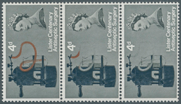 Großbritannien: 1965, 4 D. Lister's Carbolic Spray, Vertical Strip Of 3 Showing Variety "Brown-red ( - Other & Unclassified