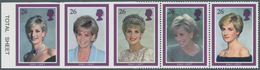 Großbritannien: 1998, Princess Diana, Horizontal Se-tenant Strip Of 5 With Left Margin, Showing Vari - Other & Unclassified