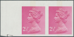 Großbritannien - Machin: 1971, 2 1/2 P. Magenta, Imperforated Horizontal Pair From The Upper Left Co - Machin-Ausgaben