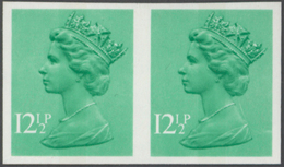 Großbritannien - Machin: 1982, 12 1/2 P. Light Emerald, One Centre Band, Imperforated Horizontal Pai - Machins