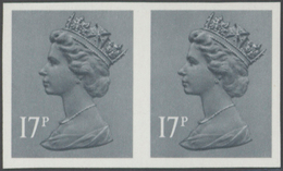 Großbritannien - Machin: 1983, 17 P. Grey-blue, Imperforated Horizontal Pair, Unmounted Mint. SG 400 - Machins