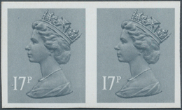 Großbritannien - Machin: 1983, 17 P. Grey-blue, Imperforated Horiz. Pair, Unmounted Mint. - Machins