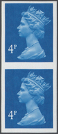 Großbritannien - Machin: 1993, 4 P. New Blue, Imperforated Vertical Pair, Unmounted Mint. SG 1.700,- - Série 'Machin'