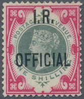 Großbritannien - Dienstmarken: 1901, Inland Revenue, QV 1s. Green/carmine, Slightly Altered/faded Co - Service