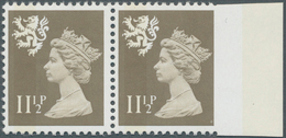 Großbritannien - Regionalmarken: Schottland: 1981, 11 1/2 P. Drab, Horizontal Pair With Right Margin - Ecosse