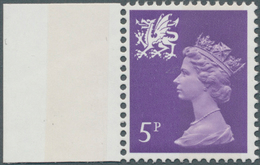 Großbritannien - Regionalmarken: Wales: 1971, 5 P. Reddish Violet, Showing Variety "one Broad Phosph - Galles