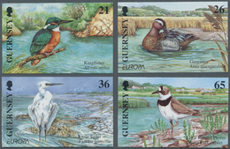 Großbritannien - Guernsey: 2001. Complete Set "Europe: Birds; Water For Life" (4 Values) In IMPERFOR - Guernsey