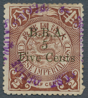 Britische Post In China: 1901, BRA British Railway Administration, Green "BRA/5/Five Cents" On 1/2 C - Andere & Zonder Classificatie