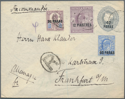 Britische Post In Der Türkei: 1904, 40 Pa On 2 D QV Postal Stationery Envelope, Uprated With 40 Pa O - Autres & Non Classés