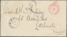 Britische Militärpost In Ägypten: 1932, "(CROWN) POSTAGE PREPAID 6" Red Cancellation On Cover (opene - Other & Unclassified