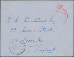 Britische Militärpost In Ägypten: 1935, "(CROWN) POSTAGE PREPAID 19" Red Cancellation On Cover, Blac - Otros & Sin Clasificación