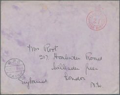 Britische Militärpost In Ägypten: 1934, "(CROWN) POSTAGE PREPAID 21" Red Cancellation On Cover, Blac - Sonstige & Ohne Zuordnung