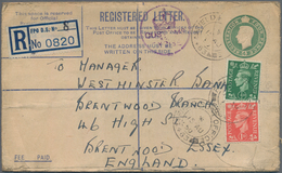 Britische Militärpost In Ägypten: 1950 Uprated With One Penny Red And Half Penny Green (KGVI) Regist - Andere & Zonder Classificatie