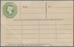 Großbritannien - Ganzsachen: 1872 Unused Postal Stationery Telegram Card One Shilling Green Queen Vi - Autres & Non Classés