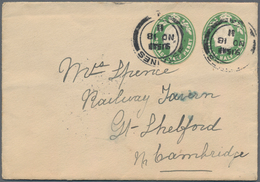 Großbritannien - Ganzsachen: 1899/1957 Three Covers Franked With Cutouts From Different Stationeries - Otros & Sin Clasificación