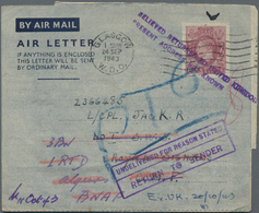 Großbritannien - Ganzsachen: 1943 Two Commercially Used Aerograms, Different Paper, One Item (Kessle - Autres & Non Classés