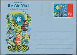 Großbritannien - Ganzsachen: 1972 Unused Aerogram Christmas 5 P Christmas Treedecorations, Shifted G - Autres & Non Classés