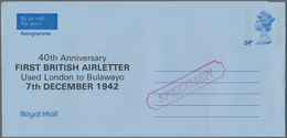 Großbritannien - Ganzsachen: 1982 Unused Aerogram With Additional Printing 40th Anniversary First Br - Andere & Zonder Classificatie