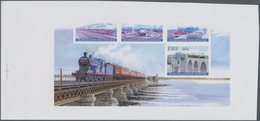 Irland: 2005, Rail Link Dublin-Belfast, IMPERFORATE Proof Souvenir Sheet With Missing Yellow Colour - Lettres & Documents