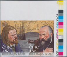 Irland: 2007, 2x48c. Flight Of The Earls, IMPERFORATE Marginal Proof Pair With Traffic Lights, Mint - Cartas & Documentos