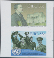 Irland: 2008, 55c. Peace Keeping Mission And 55c. St.Enda School, IMPERFORATE Se-tenant Proof Pair O - Lettres & Documents