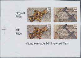 Irland: 2014, Viking Heritage, IMPERFORATE Imprint Proof Block With Two Se-tenant Pairs, Mint Never - Cartas & Documentos