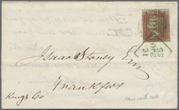 Irland - Stempel: 1855, 4 P Red-brown Cancelled With Green Dublin Diamond Postmark "186" (english St - Sonstige & Ohne Zuordnung