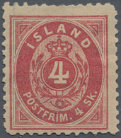 Island: 1873, 4 Skill. Red Perf. 12½ Mint Heavy Hinged With Part Original Gum And Short Perfs. At To - Other & Unclassified