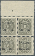 Island: 1902, Gildi Overprints, 6a. Grey, Perf. 12¾, BLACK Overprint, Top Marginal Block Of Four, Br - Altri & Non Classificati