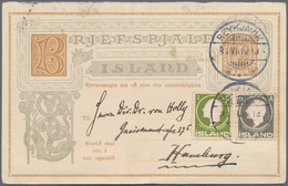 Island: 1912, 1 A Yellow-green And 6 A Gray Additional Franking On 3 A Brown Sigardsson Postal Stati - Sonstige & Ohne Zuordnung