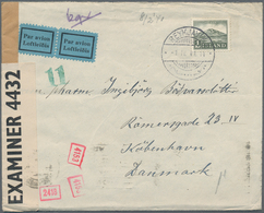 Island: 1941, 1 Kr Grey-green "volcano Hekla", Single Franking On Airmail Cover From REYKJAVIK, 1.IV - Other & Unclassified