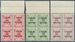 Island - Dienstmarken: 1904, Berne Printing, 3a. To 50a., Complete Set As Top Marginal Blocks Of Fou - Oficiales