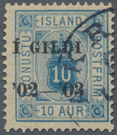 Island - Dienstmarken: 1992, Gildi Overprints, 10a. Blue, Deep Colour, One Short Perf. At Lower Left - Officials