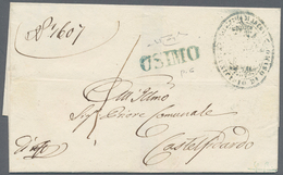 Italien - Altitalienische Staaten: Kirchenstaat: 1852, 1/2 Baj Black On Blue-gray Vertical Pair On R - Kirchenstaaten