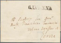 Italien - Altitalienische Staaten: Kirchenstaat: 1852, 1 Baj Black Auf Bluish Green Backside On Fold - Stato Pontificio