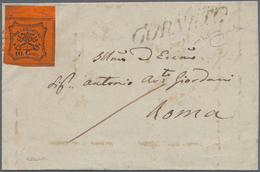 Italien - Altitalienische Staaten: Kirchenstaat: 1867, 10 Cent. Orange-vermilion With 6 Mm Top Margi - Papal States