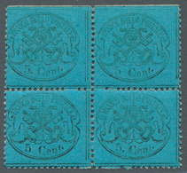 Italien - Altitalienische Staaten: Kirchenstaat: 1868, 5 Cent. Azzurro Scuro, 5c. Greenish Blue Unmo - Papal States